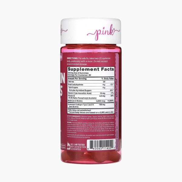 Beautiful Hair, Skin & Nails + Collagen, Natural Strawberry, 60 Gummies