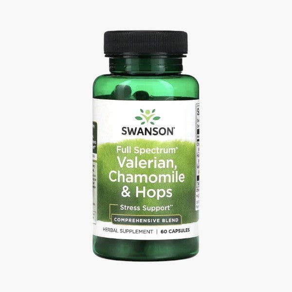 Full Spectrum Valerian, Chamomile & Hops, 60 Capsules