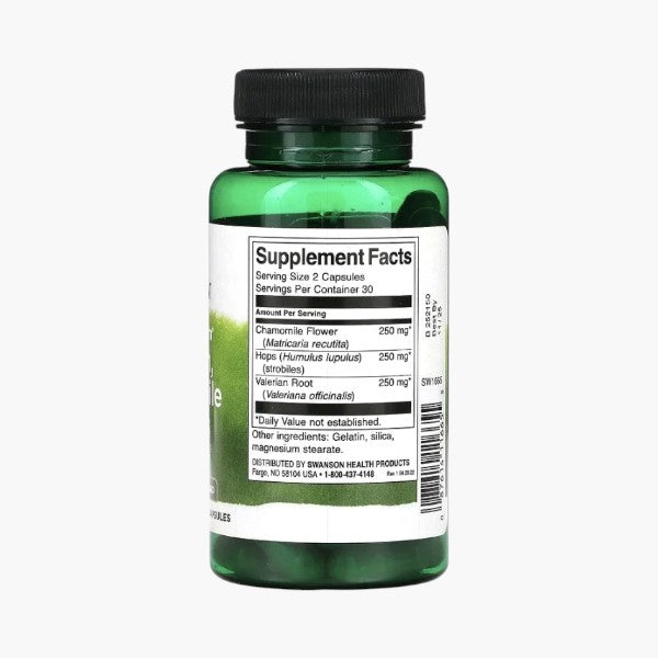 Full Spectrum Valerian, Chamomile & Hops, 60 Capsules