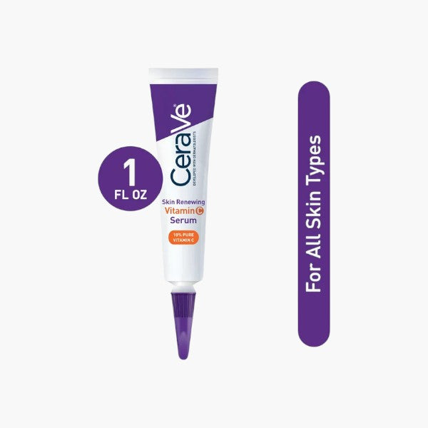 CeraVe Vitamin C Serum for Face with Hyaluronic Acid, Skin Brightening and Fragrance-Free Serum,- 30mL