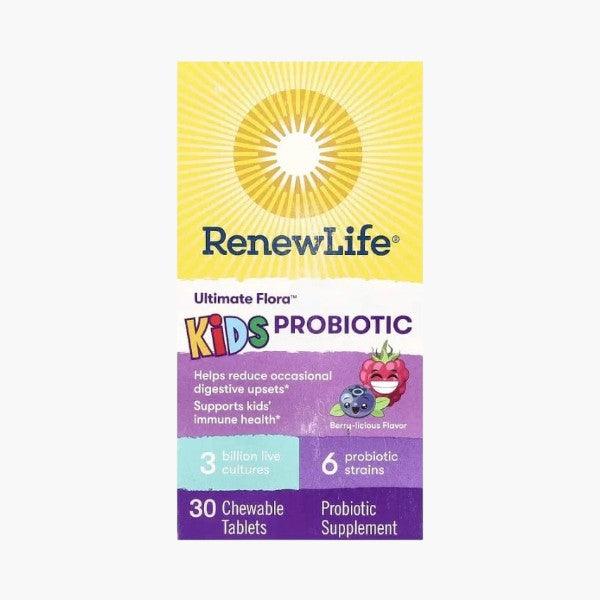 Renew Life, Ultimate Flora, Kids Probiotic, Berry-licious, 3 Billion Live Cultures, 30 Chewable Tablets
