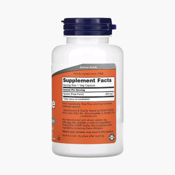 Taurine 500 mg, 100 Veg Capsules