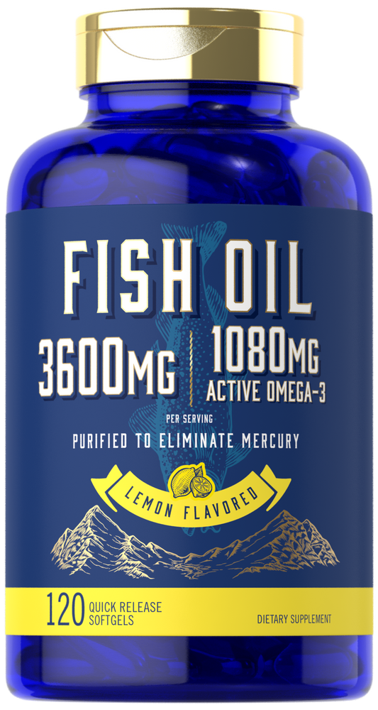 Fish Oil 3600mg with Omega-3 1080mg per serving | 120 Softgels