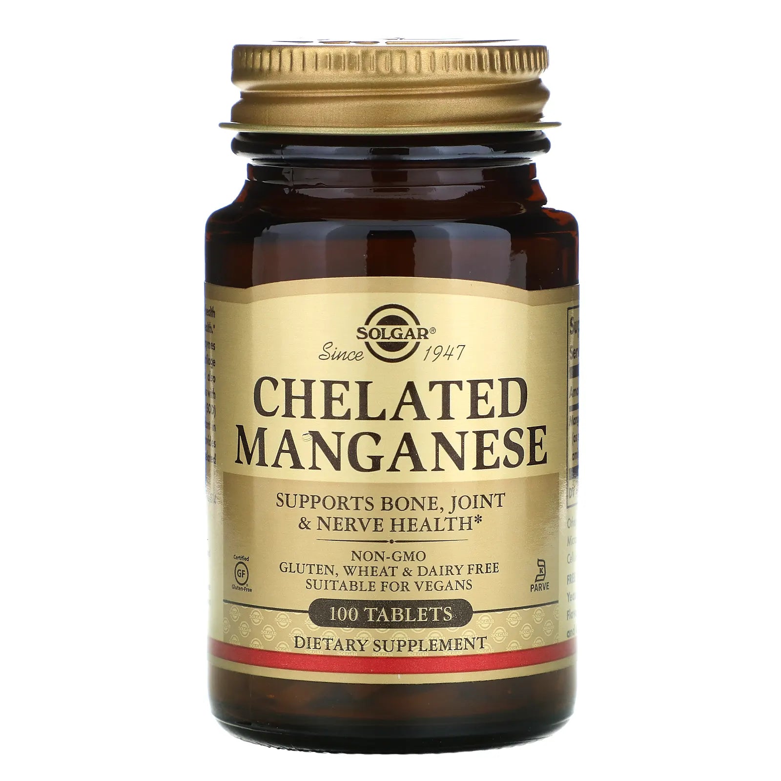 Chelated Manganese - 8mg, 100 Tablets