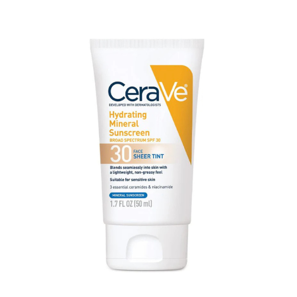 Cerave Hydrating Mineral Sunscreen – SPF30 – 30 FACE SHEER TINT – 50mL