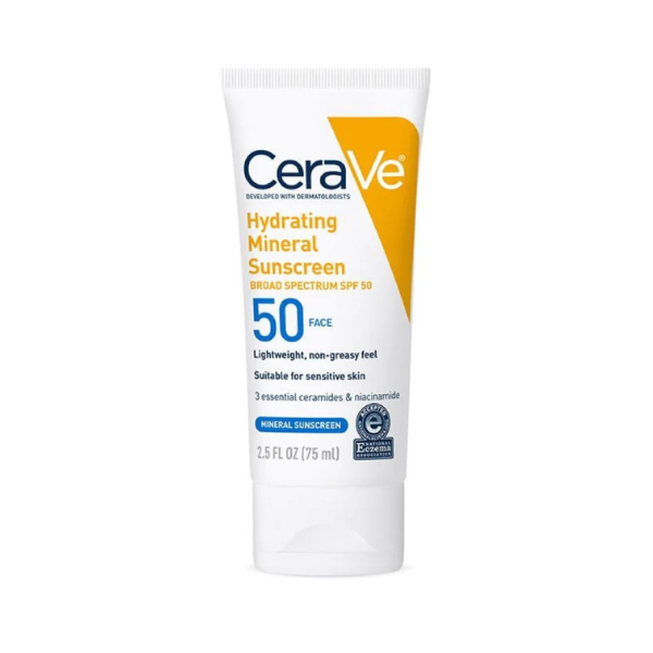 Cerave Hydrating Mineral Sunscreen Broad Spectrum 50 Face - 75mL