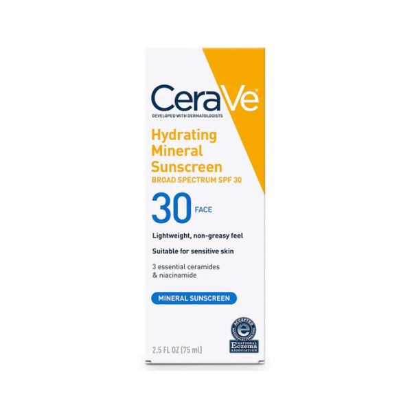 Cerave Hydrating Mineral Face Sunscreen Lotion with Zinc Oxide SPF30 - 75mL
