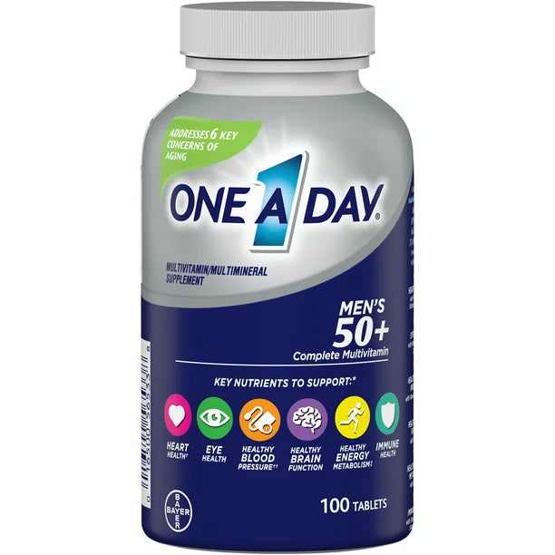 One A Day Men's 50+ Multivitamin Tablets, Multivitamins for Men, 100 Ct