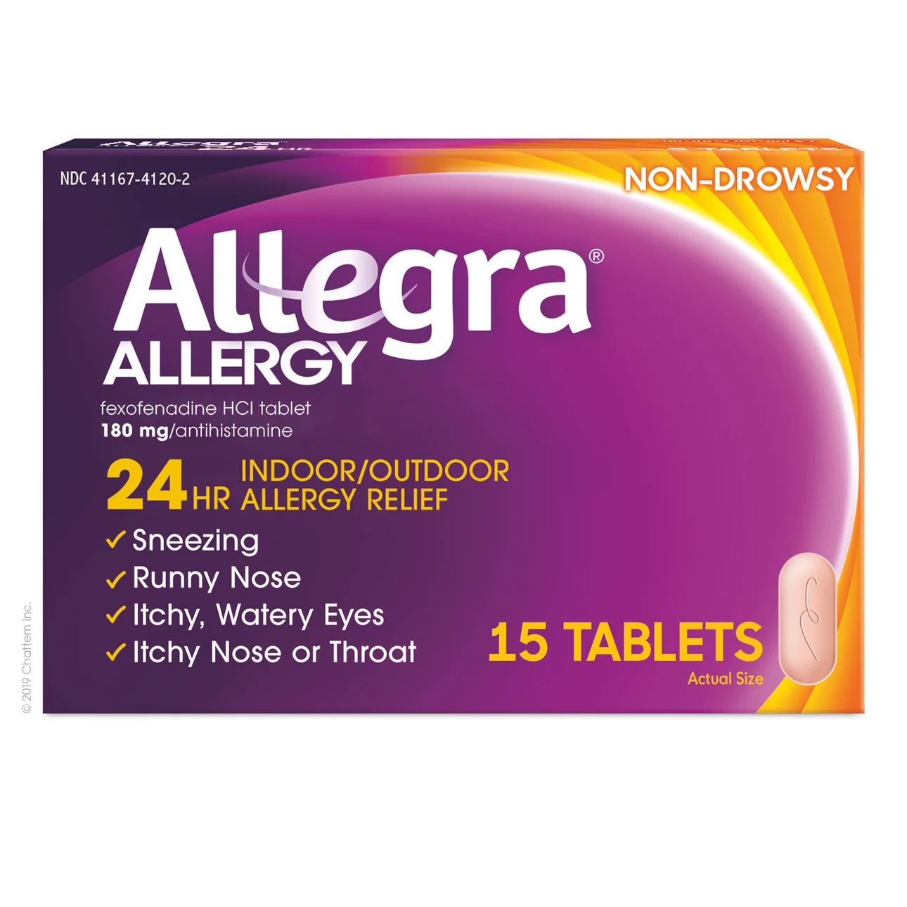 Allegra Adult 24HR Tablet (15 Ct, 180 mg), Allergy Relief