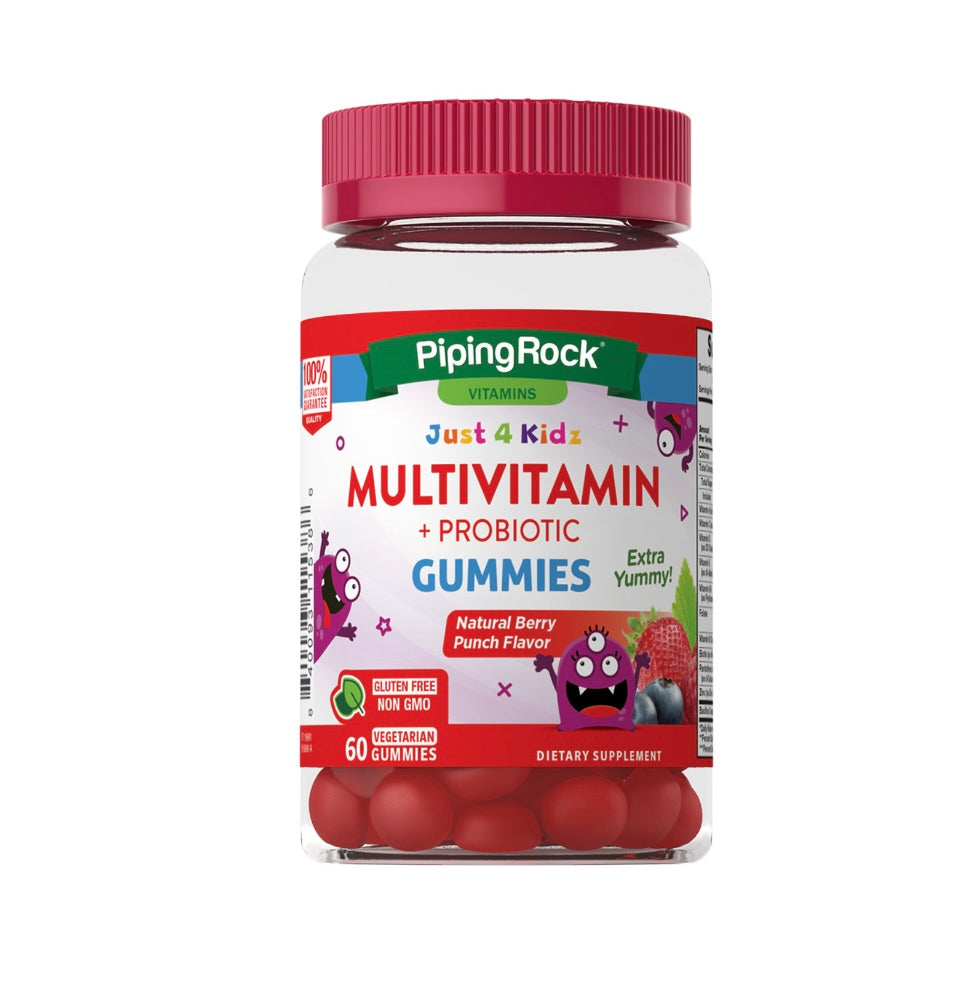 Kids Multivitamin + Probiotic Gummies (Natural Berry Punch), 30 Vegetarian Gummies