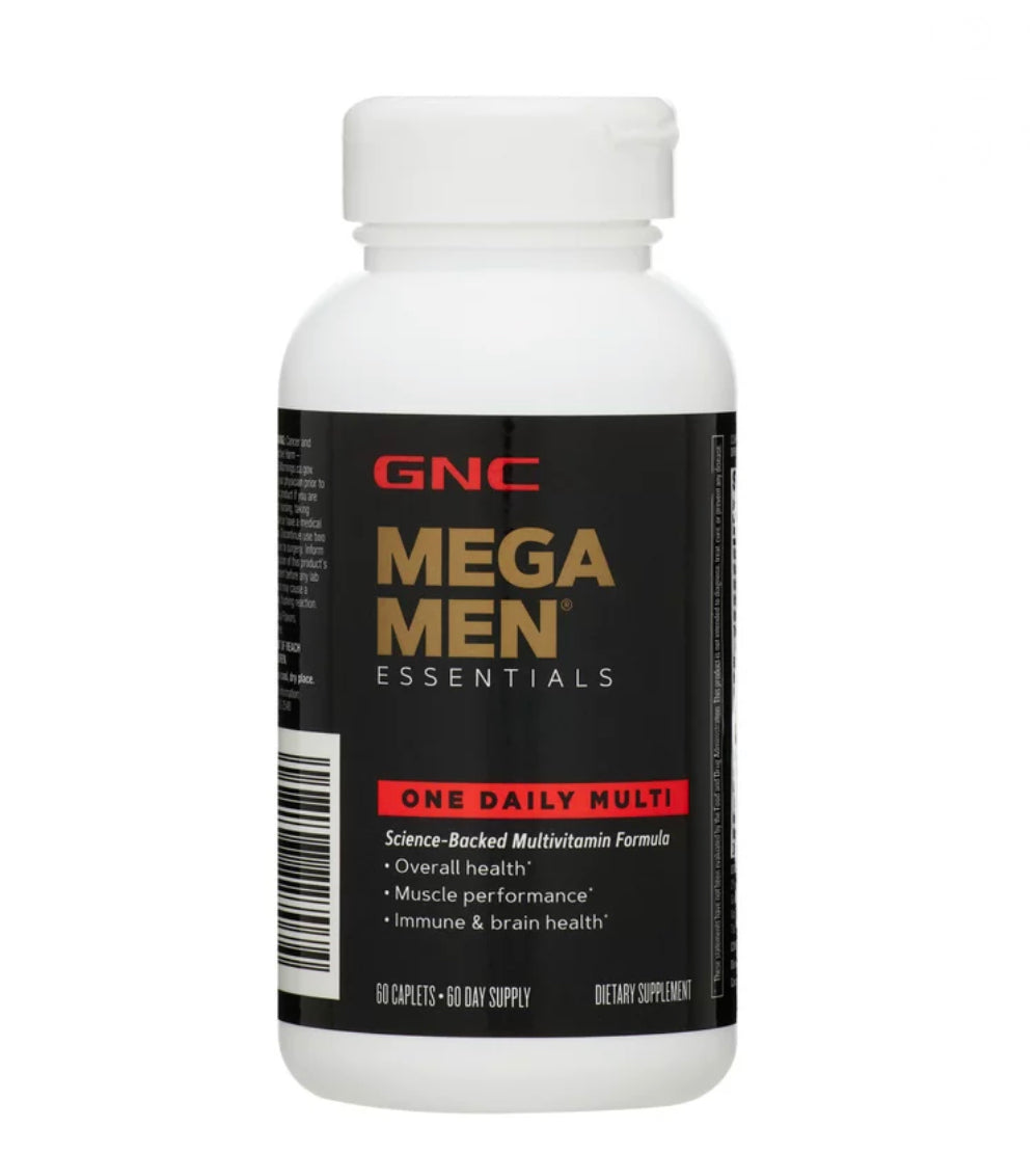 GNC Mega Men One Daily Multivitamin, 60 Tablets, Complete Multivitamin and Multimineral support for Men